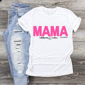 Mama shirt for mom Mothers Day shirt Pink shirt for parent of the year Birth shirt mother gifts for mom custom shirt girly mom shirt