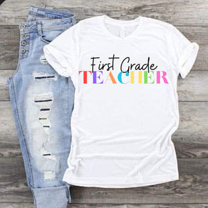 Back to School Teacher Shirt, First Grade Teacher Shirt, Teacher Crew, First Grade Announcement, First Day of First Grade 1st, Teacher Gifts