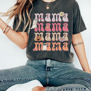 Retro Halloween Mama, Mama Sweatshirt, Halloween Mom Shirt, Cute Mama Ghost Shirt, Spooky Mama Shirt, Hippie Halloween Shirt, Pink mama tee