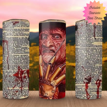 Freddy Krueger Tumbler, Halloween Tumbler, Horror Movie Gifts, Scary Tumblers, Blood Dripping tumbler, Serial Killer Tumbler, Newspaper Cup