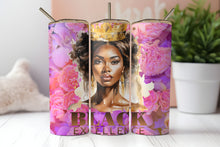 Black Excellence Tumbler Cup, Black History Month Tumbler Cup, Black Girl Magic Juneteenth Tumbler, African American, Pink Floral Tumbler