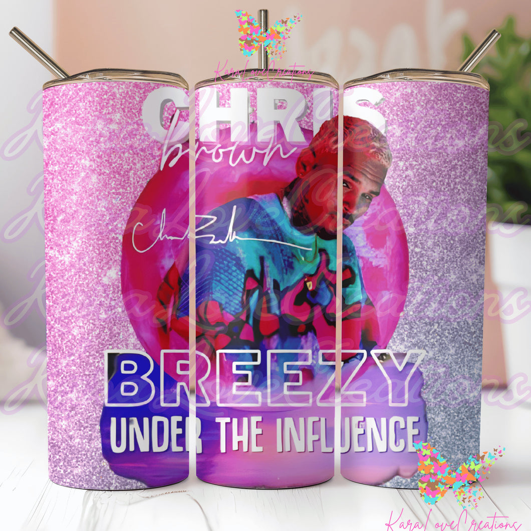 Chris Brown Tumbler Cup Glitter Pink, 11:11 Tour Merch, Breezy Gift, CB Chris Brown Fan