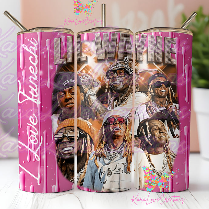 Pink Lil Wayne Tumbler, Lil Wayne Fan Gift, Tunechi, Hip Hop Tumbler