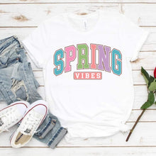 Spring Vibes Pastel Bright Spring Summer Shirt Easter Varsity Letter Shirt