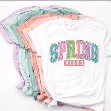 Spring Vibes Pastel Bright Spring Summer Shirt Easter Varsity Letter Shirt