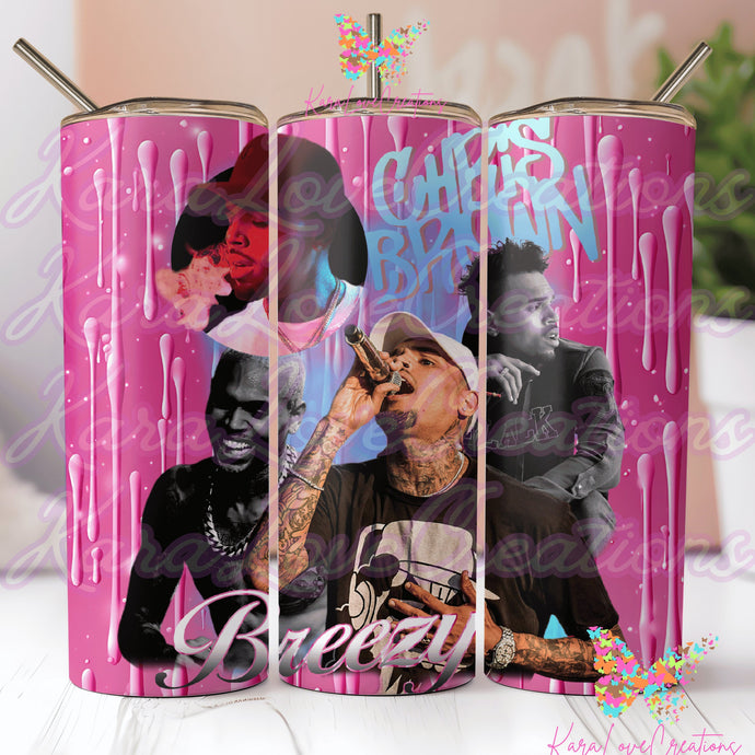 Chris Brown Tumbler Cup  Pink, 11:11 Tour Merch, Breezy Gift, CB Chris Brown Fan