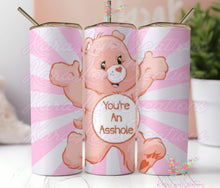 Swear Bear Tumbler Care Bear Tumbler Cup I Dont Care Bear Adult Bear Dont Care Curse Words 20 oz Tumbler Funny Gag Gift You're an asshole