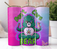 Swear Bear Tumbler Care Bear Tumbler Cup I Dont Care Bear Adult Bear Dont Care Bear 420 Stoner Bear Curse Words 20 oz Tumbler Funny Gag Gift