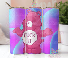 Swear Bear Tumbler Care Bear Tumbler Cup I Dont Care Bear Adult Bear Dont Care Curse Words 20 oz Tumbler Funny Gag Gift Fuck It bear